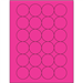 1 2/3" Fluorescent Pink Circle Laser Labels 24/Sht - LL196PK