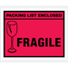 4 1/2 x 5 1/2" Red "Packing List Enclosed - Fragile" Envelopes 1000/Case  - PL493
