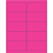 4 x 2" Fluorescent Pink Removable Rectangle Laser Labels 10/Sht - LL410PK