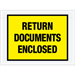 7 1/2 x 5 1/2" Yellow "Return Documents Enclosed" Envelopes 1000/Case  - PL448