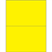 8 1/2 x 5 1/2" Fluorescent Yellow Removable Rectangle Laser Labels 2/Sht - LL415YE