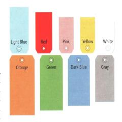 13 PT Shipping Tags Colored Plain 