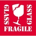 4 X 4 - Fragile - Glass Labels 500/Roll - DL1282
