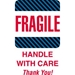 4 X 6 - Fragile - Handle With Care Labels 500/Roll - DL1560