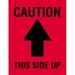 3 X 4 - This Side Up Labels (Fluorescent Red) Labels 500/Roll - DL1720