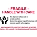 4 X 6 - Fragile - Handle With Care Labels 500/Roll - DL3191
