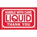3 x 5 - Handle With Care - Liquid - Thank You Labels 500/Roll - DL1064