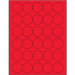 1 1/2" Fluorescent Red Circle Laser Labels 30/Sht - LL192RD