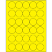 1 1/2" Fluorescent Yellow Circle Laser Labels 30/Sht - LL192YE