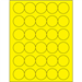 1 1/2" Fluorescent Yellow Circle Laser Labels 30/Sht - LL192YE