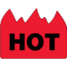 1 1/2" x 2" - "Hot" (Bill of Lading) Flame Labels 500/Rl - DL1399