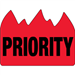 1 1/2" x 2" - "Priority" (Bill of Lading) Flame Labels 500/Rl - DL1391
