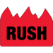 1 1/2" x 2" - "Rush" (Bill of Lading) Flame Labels 500/Rl - DL1401