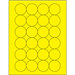 1 2/3" Fluorescent Yellow Circle Laser Labels 24/Sht - LL196YE