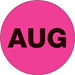 1 Circle - AUG (Fluorescent Pink) Months of the Year Labels 500/Roll - DL6730