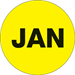 1 Circle - JAN (Fluorescent Yellow) Months of the Year Labels 500/Roll - DL6723