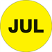 1 Circle - JUL (Fluorescent Yellow) Months of the Year Labels 500/Roll - DL6729