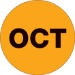 1 Circle - OCT (Fluorescent Orange) Months of the Year Labels 500/Roll - DL6732
