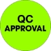 1 Circle - QC Approval  Fluorescent Green Labels 500/Roll - DL1254