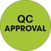 1 Circle - QC Approval  Fluorescent Green Labels 500/Roll - DL1254