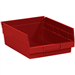 11 5/8 x 11 1/8 x 4 Red  Plastic Shelf Bin Boxes 8 Bins/Cs - BINPS105R