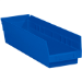 17 7/8 x 4 1/8 x 4 Blue  Plastic Shelf Bin Boxes 20 Bins/Cs - BINPS111B