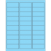 2 5/8 x 1" Fluorescent Pastel Blue Removable Rectangle Laser Labels 30/Sht - LL405BE