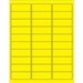 2 5/8 x 1" Fluorescent Yellow Removable Rectangle Laser Labels 30/Sht - LL405YE