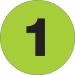 2 Circle - 1 (Fluorescent Green) Number Labels 500/Roll - DL6769