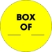 2 Circle - Box ___ Of ___  Fluorescent Yellow Labels 500/Roll - DL1267
