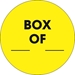 2 Circle - Box ___ Of ___  Fluorescent Yellow Labels 500/Roll - DL1267