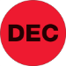 2 Circle - DEC (Fluorescent Red) Months of the Year Labels 500/Roll - DL6748