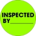 2 Circle - Inspected By  Fluorescent Green Labels 500/Roll - DL1266