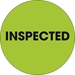 2 Circle - Inspected  Fluorescent Green Labels 500/Roll - DL1262