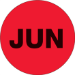 2 Circle - JUN (Fluorescent Red)  Months of the Year Labels 500/Roll - DL6740