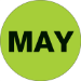 2 Circle - MAY (Fluorescent Green) Months of the Year Labels 500/Roll - DL6739