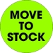 2 Circle - Move To Stock  Fluorescent Green Labels 500/Roll - DL1246