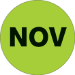 2 Circle - NOV (Fluorescent Green) Months of the Year Labels 500/Roll - DL6747