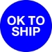2 Circle - OK To Ship  Blue Labels 500/Roll - DL1261