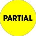 2 Circle - Partial  Fluorescent Yellow Labels 500/Roll - DL1277