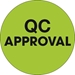 2 Circle - QC Approval  Fluorescent Green Labels 500/Roll - DL1255