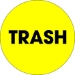 2 Circle - Trash  Fluorescent Yellow Labels 500/Roll - DL1275
