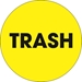 2 Circle - Trash  Fluorescent Yellow Labels 500/Roll - DL1275