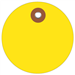 2 Yellow Plastic Circle Tags - Pre-Wired 100/Cs - G26066W