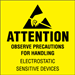 2" x 2" - "Attention - Observe Precautions" (Fluorescent Yellow) Labels 500/Rl - DL1369
