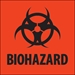 2 x 2 - Biohazard  Fluorescent Red Labels 500/Roll - DL1305