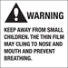 2 x 2 - Warning Keep Away From Small Children 500/Roll - DL1301