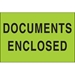 2 x 3 - Documents Enclosed (Fluorescent Green) Labels 500/Roll - DL1206