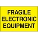 2 x 3 - Fragile - Electronic Equipment (Fluorescent Yellow) Labels 500/Roll - DL1193
