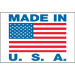 2" x 3" - "Made in U.S.A." Labels 500/Rl - USA305